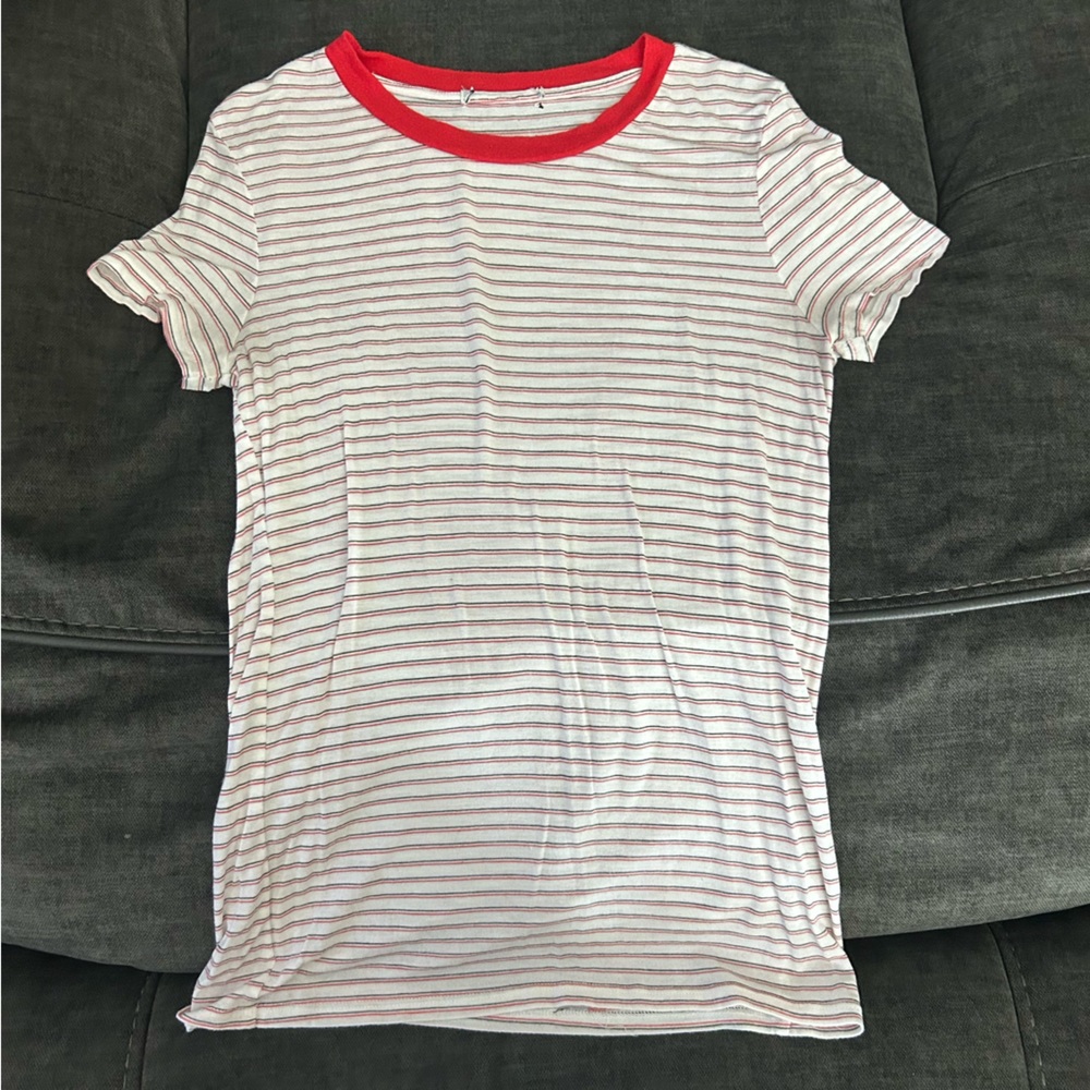 Striped white shirt